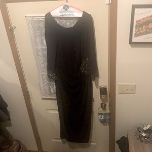 Black formal, ankle length dress by Xscape.